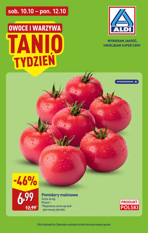 Aldi - gazetka promocyjna Pomidory malinowe w super cenie!  