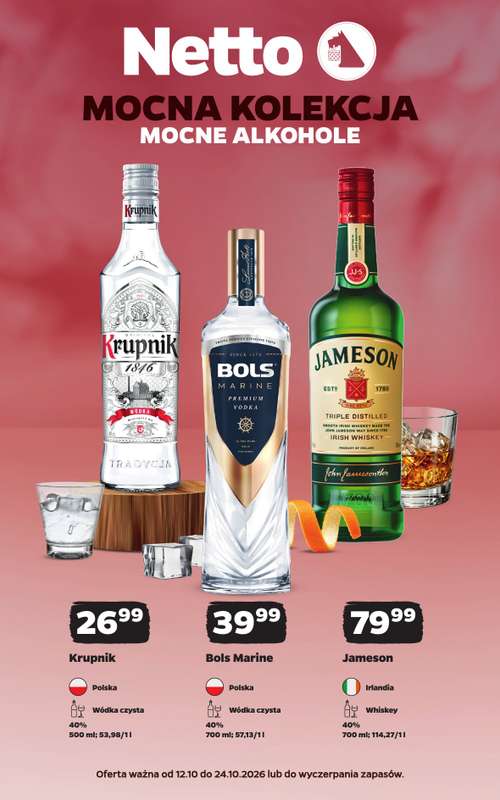 Netto - gazetka promocyjna Mocna Kolekcja - Alkohole Mocne od poniedziałku 12.10 do soboty 24.10