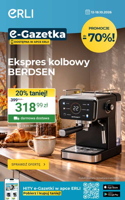 ERLI - gazetka promocyjna Gazetka od poniedziałku 12.10 do niedzieli 18.10