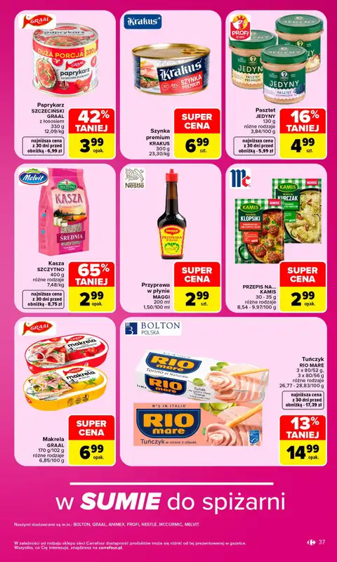 Carrefour Market - gazetka promocyjna Gazetka Carrefour Market od poniedziałku od poniedziałku 12.10 do soboty 17.10 - strona 37