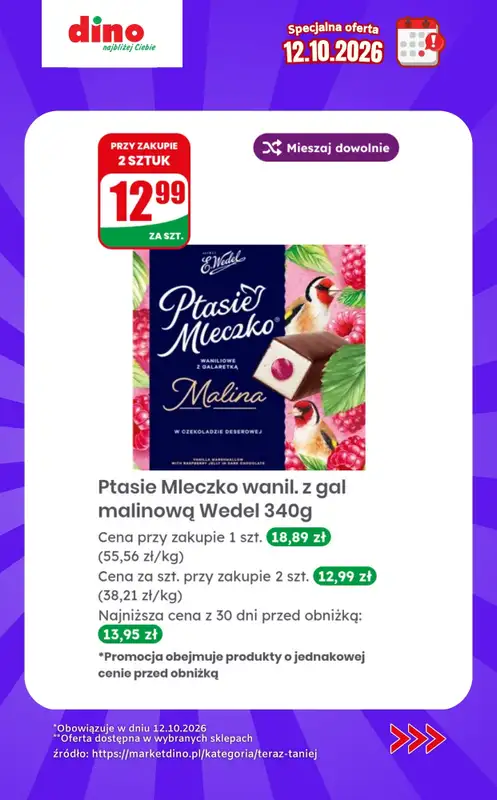Dino - gazetka promocyjna Specjalna oferta na 12.10.2026 - promocje spoza gazetki od poniedziałku 12.10 do poniedziałku 12.10 - strona 4