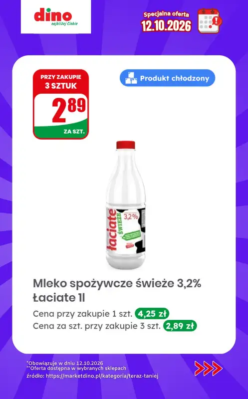 Dino - gazetka promocyjna Specjalna oferta na 12.10.2026 - promocje spoza gazetki od poniedziałku 12.10 do poniedziałku 12.10 - strona 3