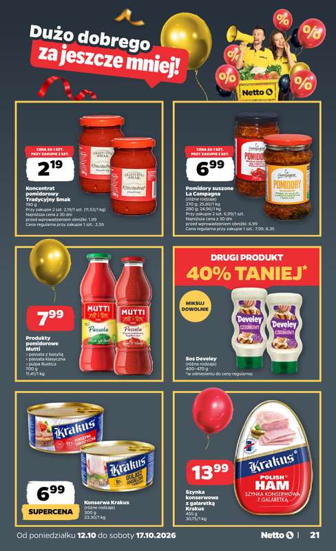 Netto - gazetka promocyjna Gazetka Spożywcza od poniedziałku 12.10 do soboty 17.10 - strona 21