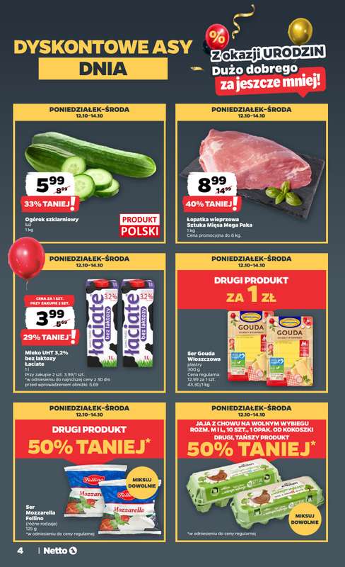 Netto - gazetka promocyjna Gazetka Spożywcza od poniedziałku 12.10 do soboty 17.10 - strona 4