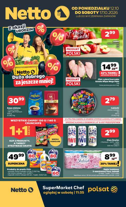 Netto - gazetka promocyjna Gazetka Spożywcza od poniedziałku 12.10 do soboty 17.10