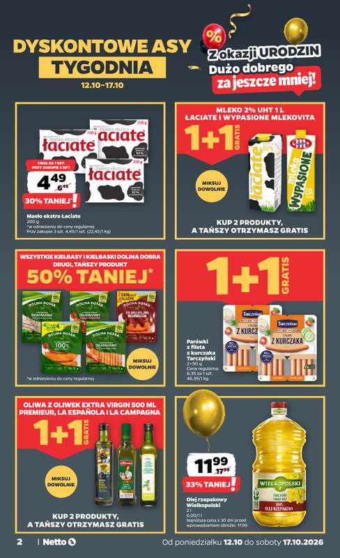 Netto - gazetka promocyjna Gazetka Spożywcza od poniedziałku 12.10 do soboty 17.10 - strona 2