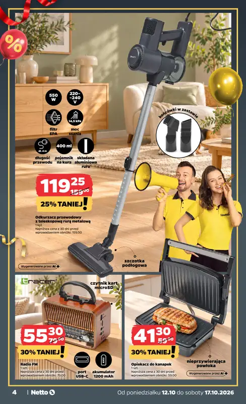 Netto - gazetka promocyjna Urodzinowe inspiracje tygodnia od poniedziałku 12.10 do soboty 17.10 - strona 4