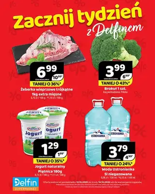 Delfin - gazetka promocyjna Zacznij tydzień z Delfinem od poniedziałku 12.10 do środy 14.10