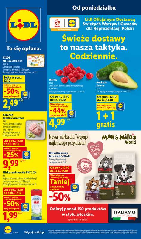 Lidl - gazetka promocyjna Od poniedziałku od poniedziałku 12.10 do środy 14.10