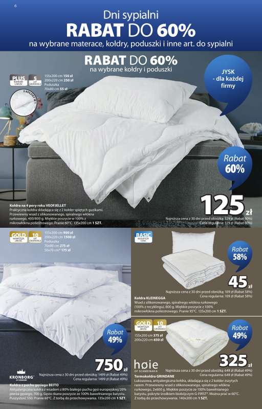 Jysk - gazetka promocyjna Świetna oferta dla domu. Rabat do 60% od poniedziałku 12.10 do niedzieli 25.10 - strona 6