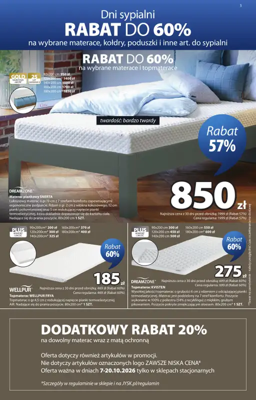 Jysk - gazetka promocyjna Świetna oferta dla domu. Rabat do 60% od poniedziałku 12.10 do niedzieli 25.10 - strona 3