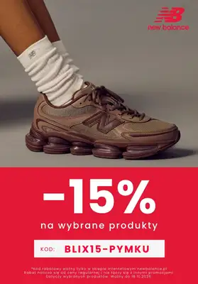 New Balance - gazetka promocyjna -15% na wybrane produkty od poniedziałku 12.10 do niedzieli 18.10