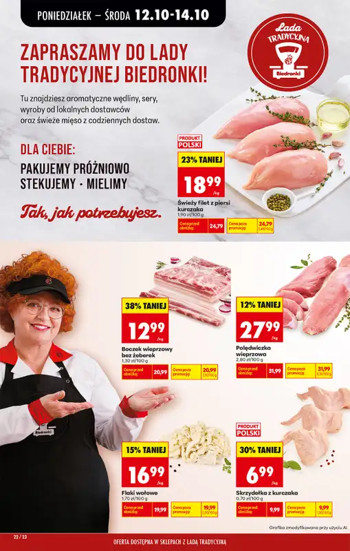 Biedronka - gazetka promocyjna Od poniedziałku, Z ladą tradycyjną od poniedziałku 12.10 do soboty 17.10 - strona 38