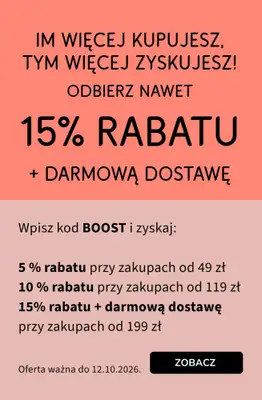 bonprix - gazetka promocyjna Więcej kupujesz, więcej zyskujesz! Do -15% z kodem! od poniedziałku 12.10 do poniedziałku 12.10