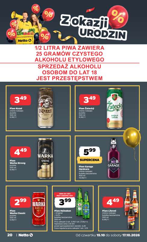 Netto - gazetka promocyjna Gazetka Spożywcza od czwartku 15.10 do soboty 17.10 - strona 20
