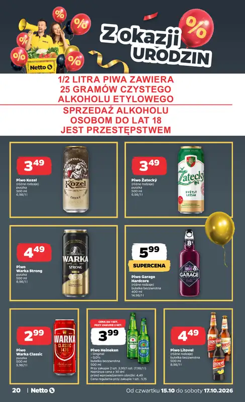 Netto - gazetka promocyjna Gazetka Spożywcza od czwartku 15.10 do soboty 17.10 - strona 20