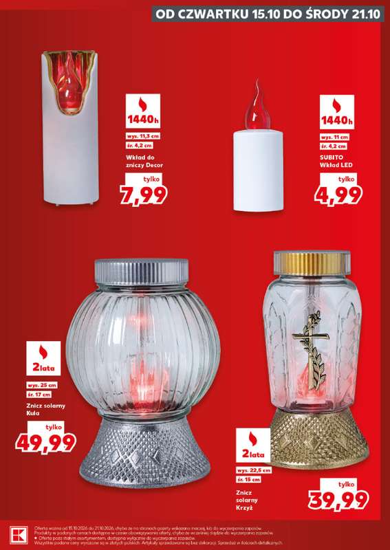 Kaufland - gazetka promocyjna Oferta Kaufland - Znicze od czwartku 15.10 do środy 21.10 - strona 15