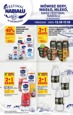 Biedronka - gazetka promocyjna Festiwal nabiału od poniedziałku 12.10 do soboty 17.10