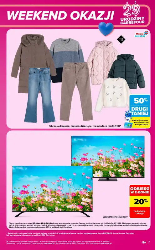 Carrefour - gazetka promocyjna W sumie urodzinowy weekend okazji od czwartku 15.10 do soboty 17.10 - strona 7
