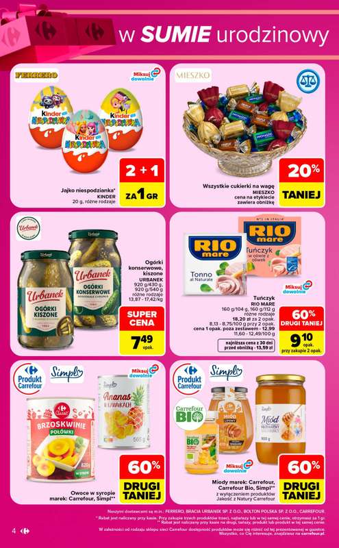 Carrefour - gazetka promocyjna W sumie urodzinowy weekend okazji od czwartku 15.10 do soboty 17.10 - strona 4