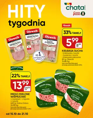 Chata Polska - gazetka promocyjna Hity Tygodnia 15-21.10.2026 od czwartku 15.10 do środy 21.10