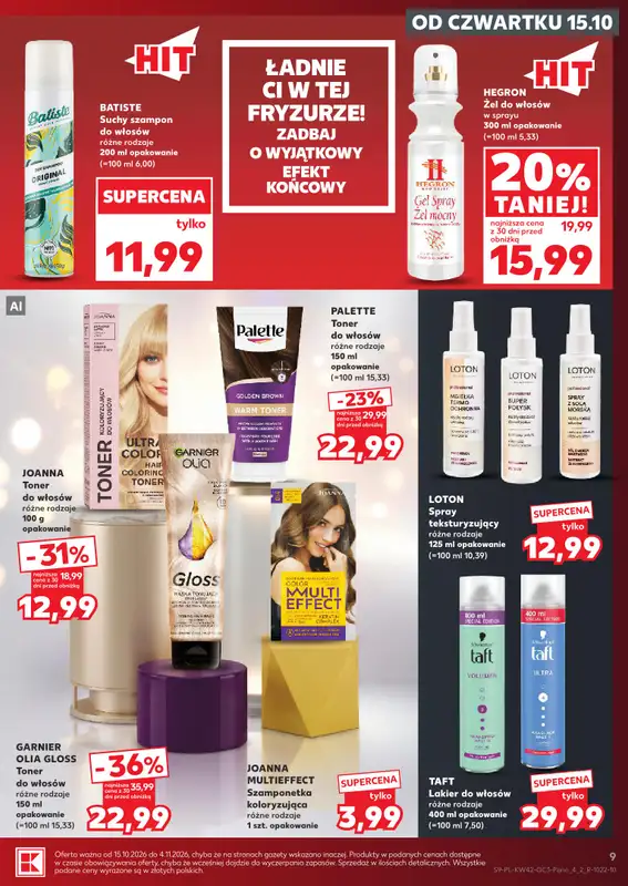Kaufland - gazetka promocyjna Oferta Kaufland - drogeria od czwartku 15.10 do środy 04.11 - strona 9
