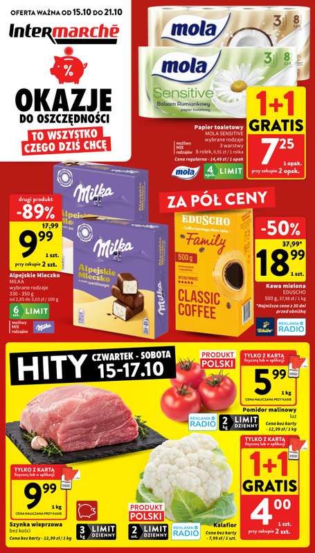 Intermarche - gazetka promocyjna Gazetka od czwartku 15.10 do środy 21.10