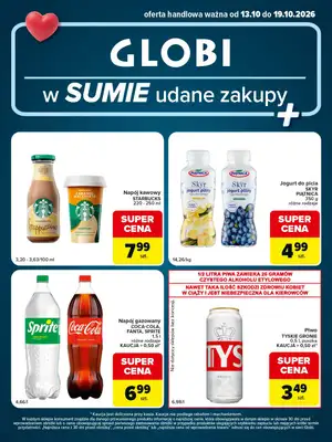 Globi - gazetka promocyjna Gazetka Globi od wtorku 13.10 do poniedziałku 19.10