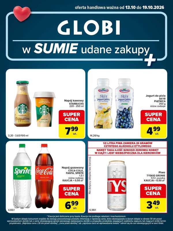 Globi - gazetka promocyjna Gazetka Globi od wtorku 13.10 do poniedziałku 19.10