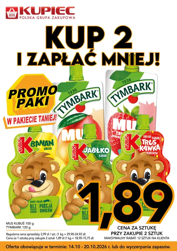 Kupiec - gazetka promocyjna Promopaki od środy 14.10 do wtorku 20.10 - strona 4