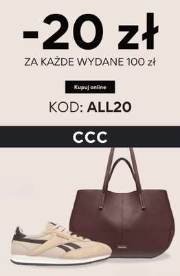 CCC - gazetka promocyjna -20 zł z KODEM za każde wydane 100 zł od środy 14.10 