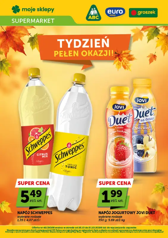 Groszek - gazetka promocyjna Gazetka Supermarket od czwartku 15.10 do środy 21.10