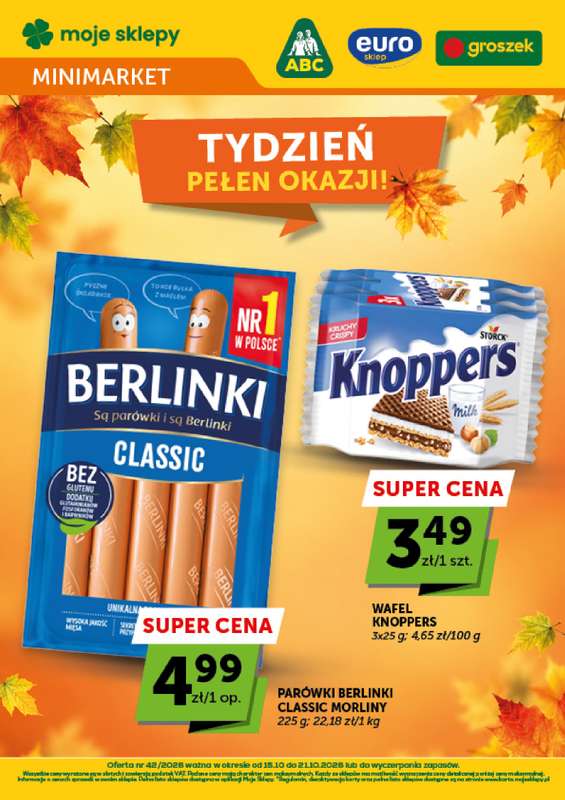 Euro Sklep - gazetka promocyjna Gazetka Minimarket od czwartku 15.10 do środy 21.10