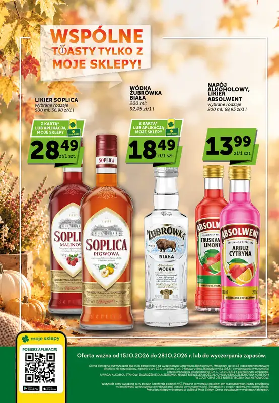 Groszek - gazetka promocyjna Oferta alkoholowa od czwartku 15.10 do środy 28.10