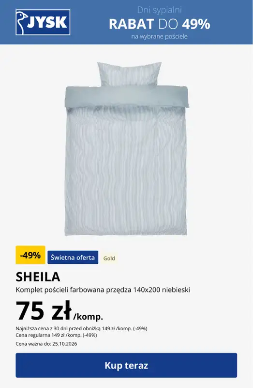 Jysk - gazetka promocyjna Dni sypialni - Rabat do 60% od środy 14.10 do niedzieli 25.10 - strona 14