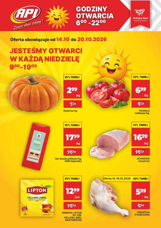 API Market - gazetka promocyjna Gazetka od środy 14.10 do wtorku 20.10