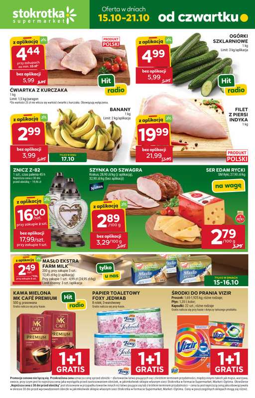 Stokrotka - gazetka promocyjna Gazetka Supermarket od czwartku 15.10 do środy 21.10