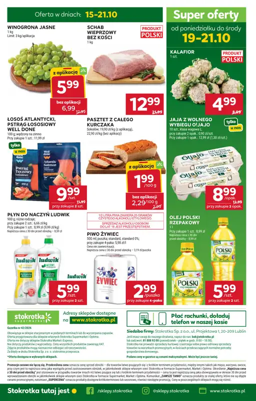 Stokrotka - gazetka promocyjna Gazetka Supermarket od czwartku 15.10 do środy 21.10 - strona 45