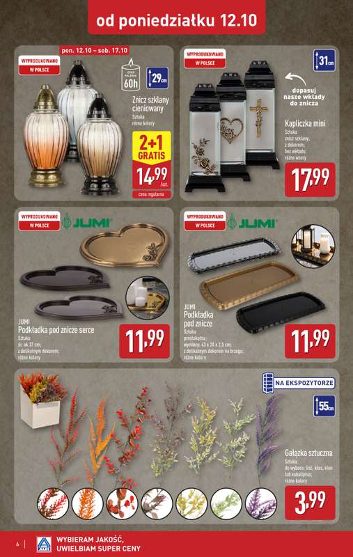 Aldi - gazetka promocyjna Światełko pamięci od poniedziałku 12.10 do soboty 17.10 - strona 6