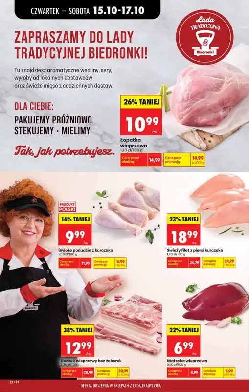 Biedronka - gazetka promocyjna Od czwartku, Z ladą tradycyjną od czwartku 15.10 do środy 21.10 - strona 22