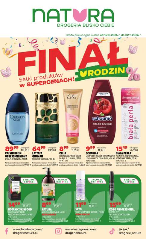 Drogerie Natura - gazetka promocyjna Gazetka od czwartku 15.10 do środy 21.10