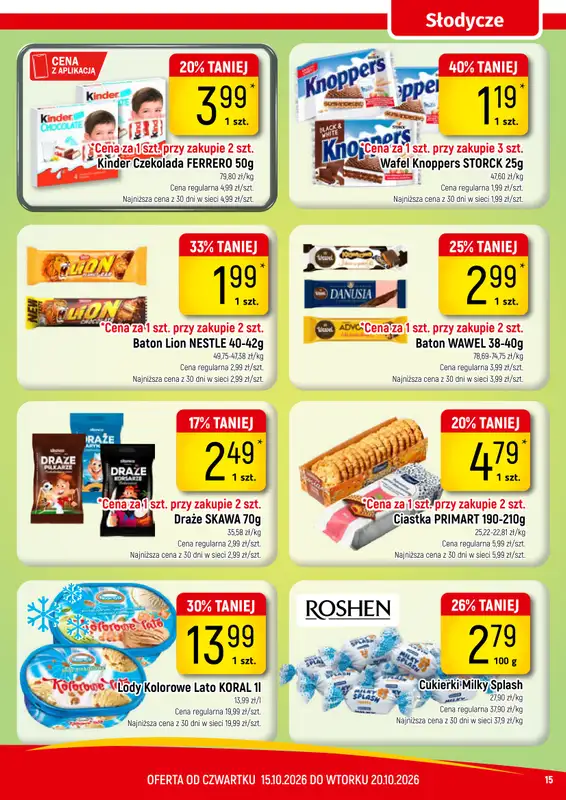 Delikatesy Piotruś Pan - gazetka promocyjna Gazetka od czwartku 15.10 do wtorku 20.10 - strona 15
