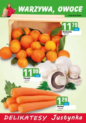 Delikatesy Justynka - gazetka promocyjna Plakaty promocyjne od czwartku 15.10 do niedzieli 18.10