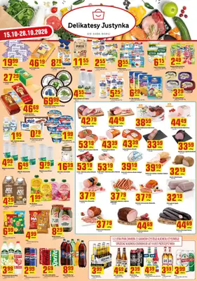 Delikatesy Justynka - gazetka promocyjna Gazetka od czwartku 15.10 do środy 28.10