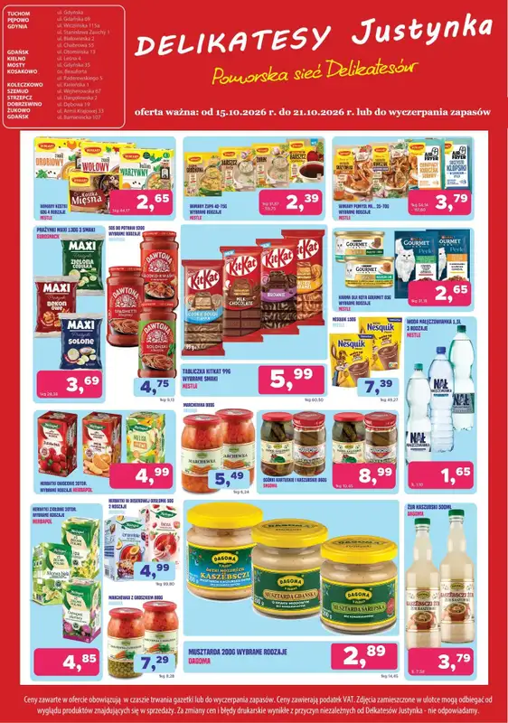 Delikatesy Justynka - gazetka promocyjna Gazetka od czwartku 15.10 do środy 21.10 - strona 2
