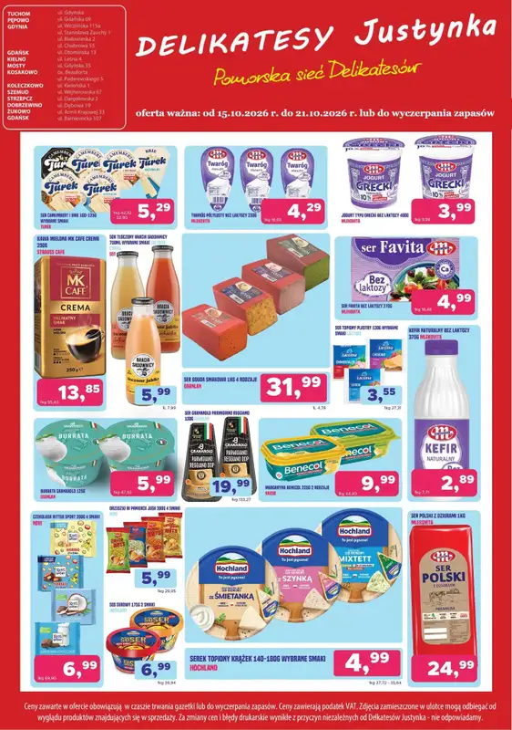Delikatesy Justynka - gazetka promocyjna Gazetka od czwartku 15.10 do środy 21.10 - strona 4