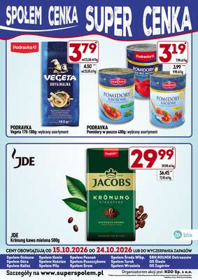 Społem - Blisko i Korzystnie - gazetka promocyjna Super Cenka od czwartku 15.10 do soboty 24.10