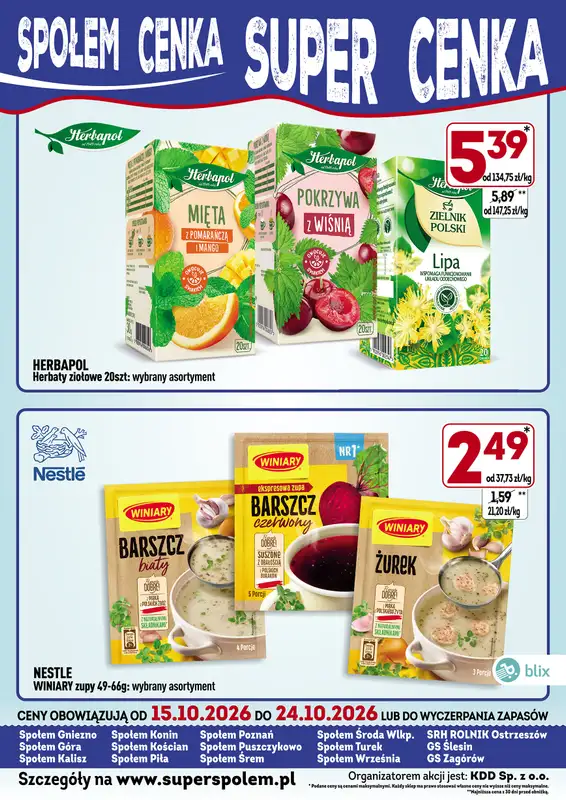 Społem - Blisko i Korzystnie - gazetka promocyjna Super Cenka od czwartku 15.10 do soboty 24.10 - strona 2