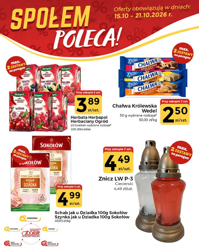 Społem Częstochowa - gazetka promocyjna Plakaty promocyjne od czwartku 15.10 do środy 21.10 - strona 3
