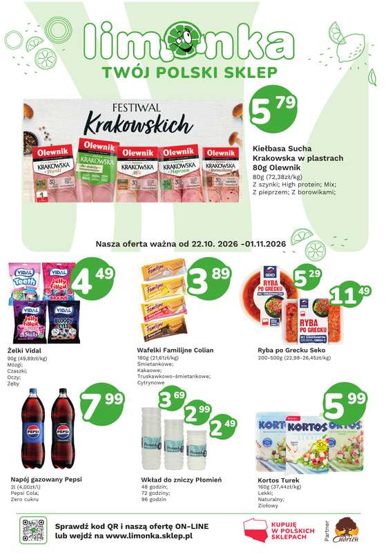 Limonka - gazetka promocyjna Gazetka od czwartku 22.10 do niedzieli 01.11